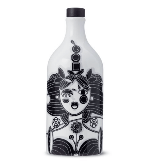 Italiensk extra virgin olivolja i presentförpackning i keramisk "Gaballo Moth" i flaska "Muraglia MEDIUM FRUITY" 500 ml (medium fruktig)