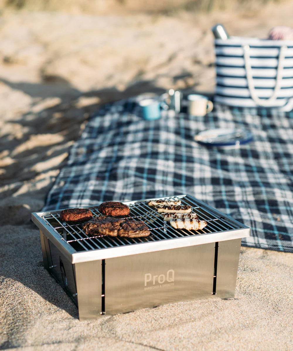 ProQ FLATDOG hopfällbar portfölj-BBQ/GRILL (rostfritt stål)