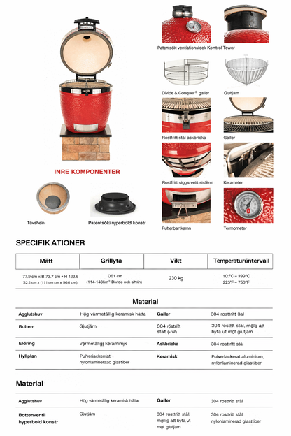 Kamado Joe PRO JOE med exklusivt hopfällbart arbetsbord LIMITED EDITION-PAKET