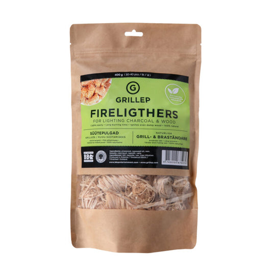 GRILLEP TÄNDARE för tändning av grillkol/ved (400g 30-40 st)