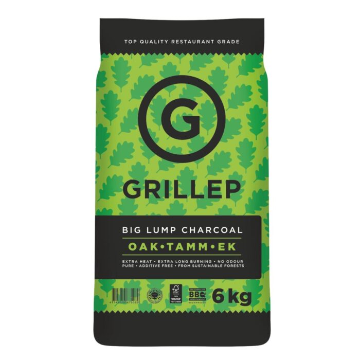 GRILLEP stor grillkol EK, FSC 100%, 6 kg påse