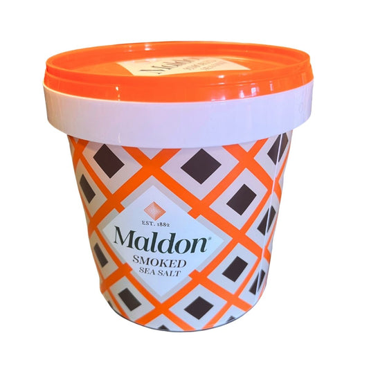 Maldon rökta havssaltflingor 500g i en hink