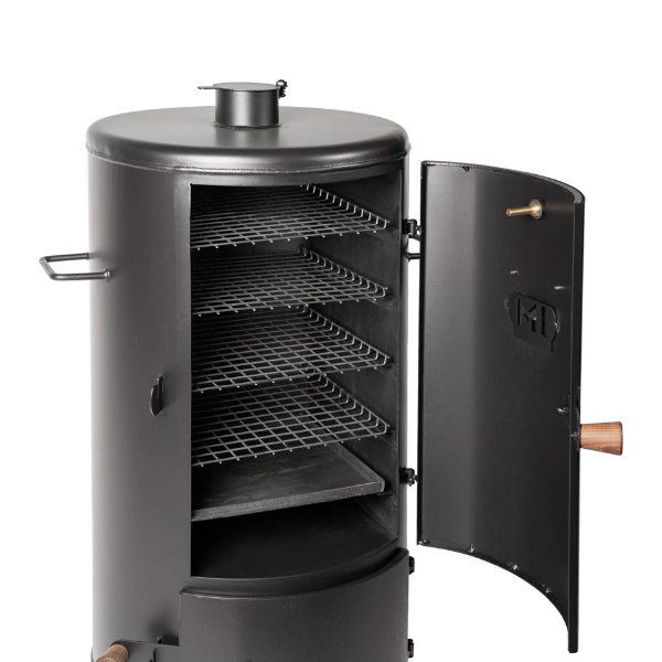 Ahja Smoker MI6 dubbelväggig ugn, klassisk vedeldad rökare, 60 liters kapacitet