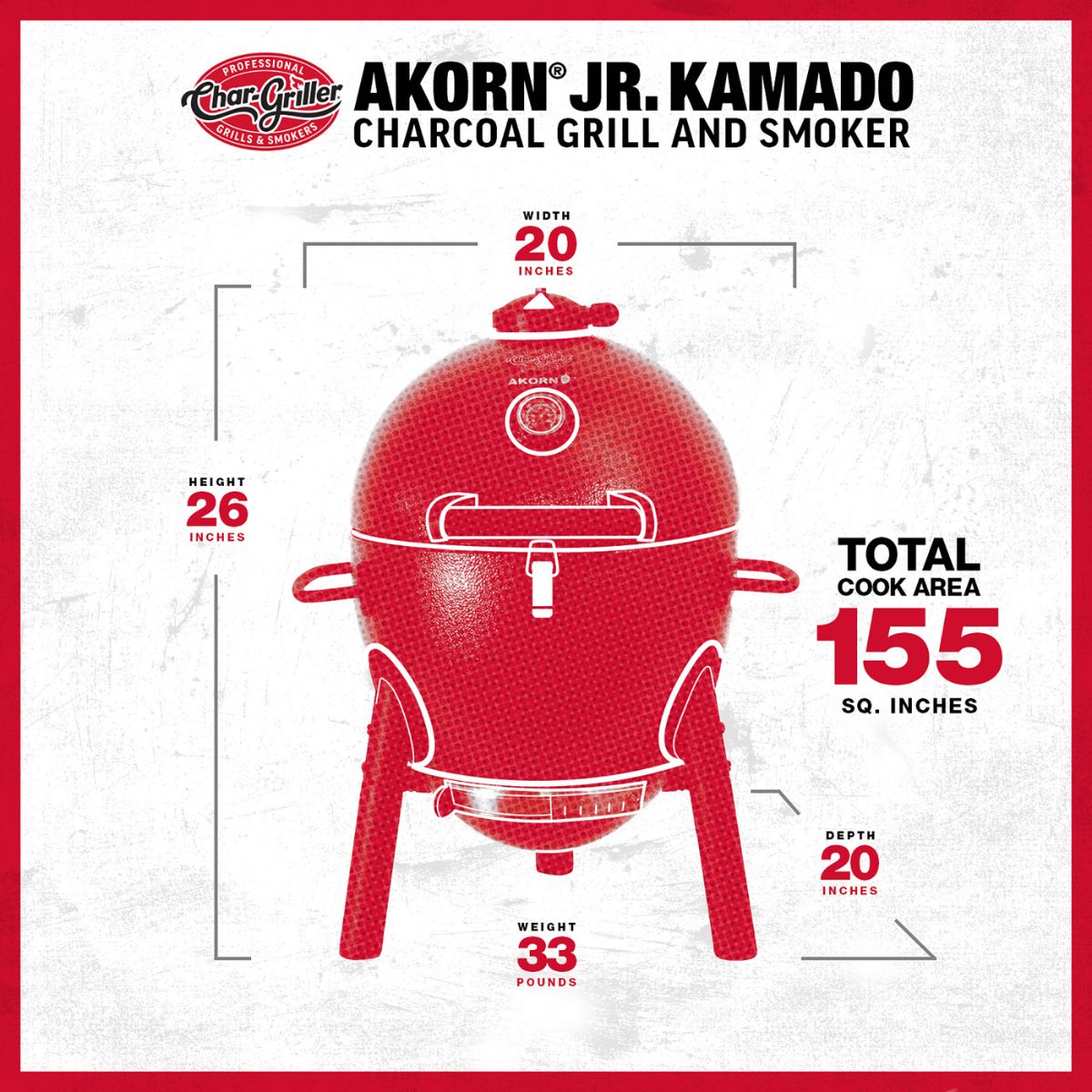 Char-Griller AKORN™ Jr. Kamado kolgrill