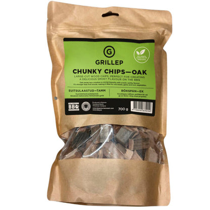 Grillep rökträflis – EK / Chunky Chips – OAK 700 g