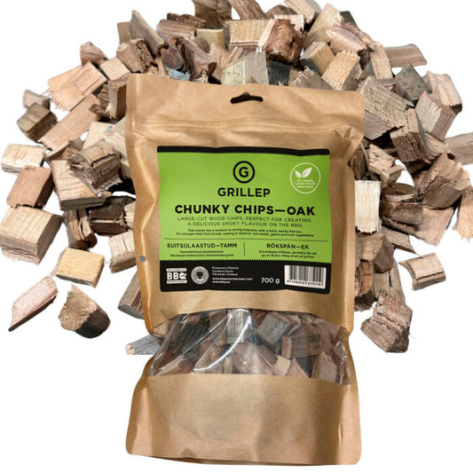 Grillep rökträflis – EK / Chunky Chips – OAK 700 g