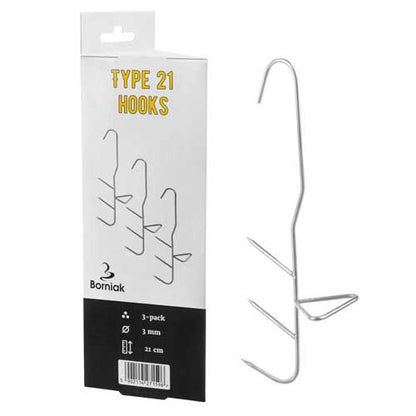 Borniak trestifts hängkrok för rökare 21cm/3st.