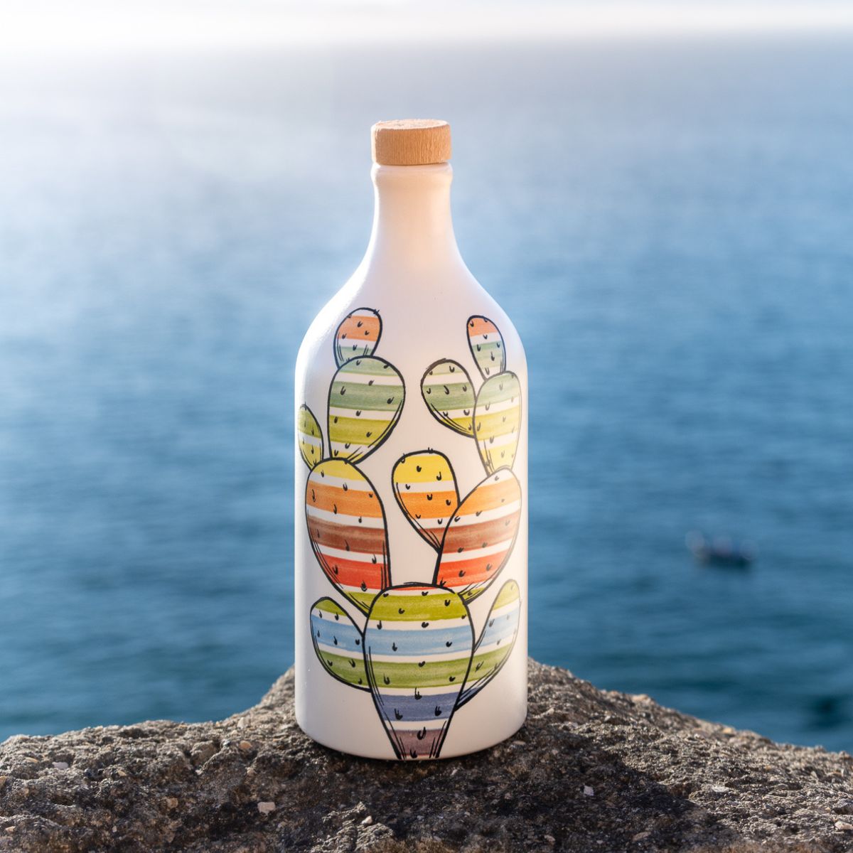 Italiensk extra virgin olivolja i en keramisk "Prickly Pear"-flaska "Muraglia MEDIUM FRUITY" 500 ml (medium fruktig)