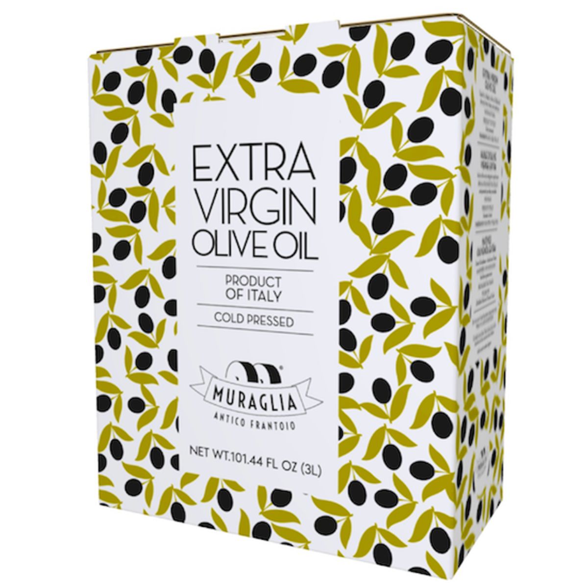Italiensk extra virgin olivolja "Muraglia Pitted" bag-in-box 3 L (pressad utan olivstenar, intensivt fruktig)
