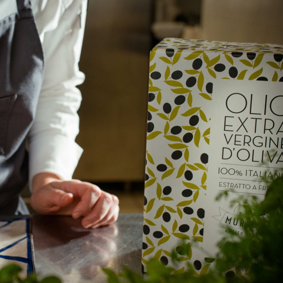 Italiensk extra virgin olivolja "Muraglia Pitted" bag-in-box 5 L (pressad utan olivstenar, intensivt fruktig)