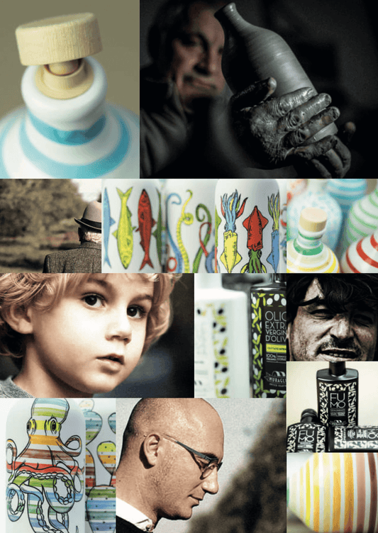 Italiensk extra virgin olivolja i keramisk "Sardines" flaska "Muraglia INTENSE FRUITY" 500 ml (intensivt fruktig)