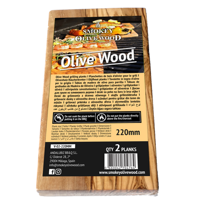SMOKEY OLIVE WOOD Grillplankor av olivträ 220 mm, 2 st