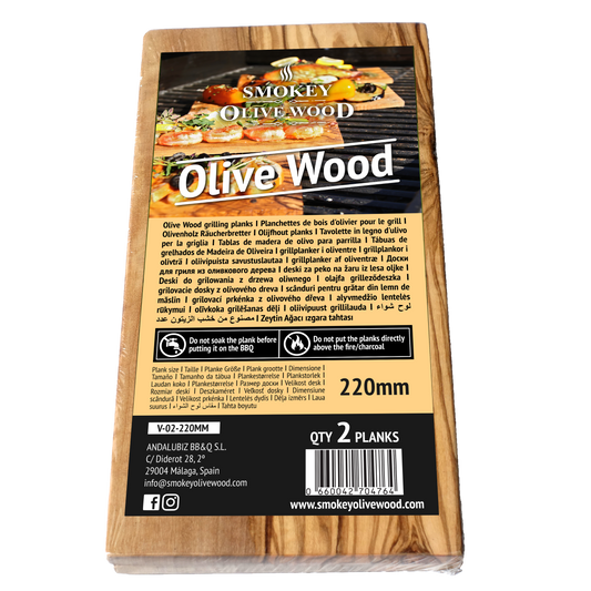 SMOKEY OLIVE WOODGrillplankor av olivträ 220 mm, 2 st