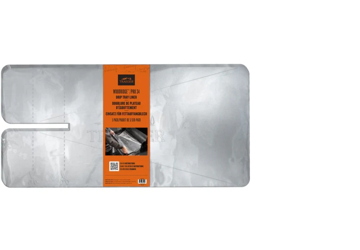 Traeger Droppbricksskydd 34” – Aluminiumfolie för Pelletgrill, 5-pack