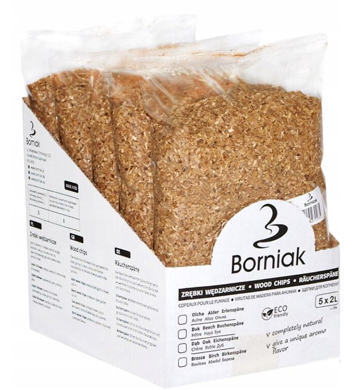Borniak rökspån av lönn – söt rökton, 5 x 2 liter (Medium pack)