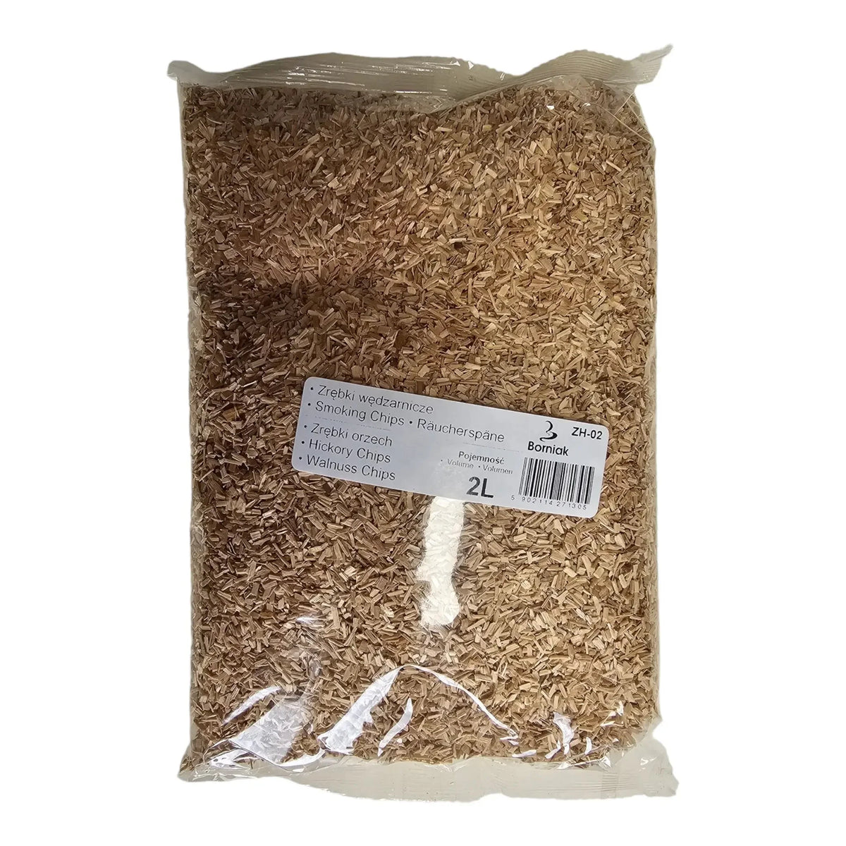 Borniak rökspån av hickory - liten förpackning (2 liter)