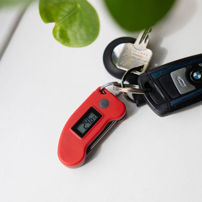 ETI miniatyr snabbtermometer med nyckelring, röd