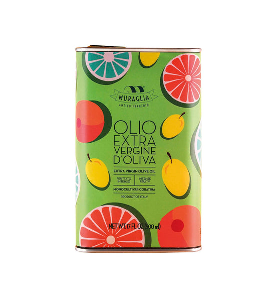 Italiensk extra virgin olivolja - Muraglia Mediterraneo grön burk "Intense Fruity" 500 ml (intensivt fruktig)